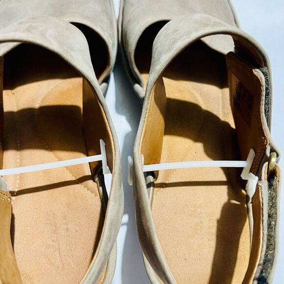 Sandals Wedge Clarks Artisan Clarene Allure Slingback Leather Shoes Womens 9 - Picture 6 of 8